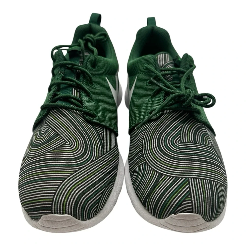 Nike Roshe One‎ Print Running Shoes Mens 9 Gorge Green/White Striped 655206-313